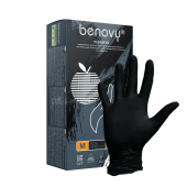Перчатки нитриловые BENOVY -Черные (50пар.)